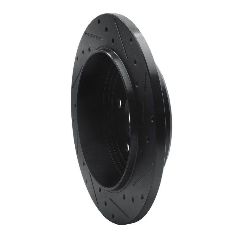 Jeep Grand Cherokee Brake Rotor (1) - Rear Left - R1 Concepts - Drilled & Slotted - Black - `05-`10